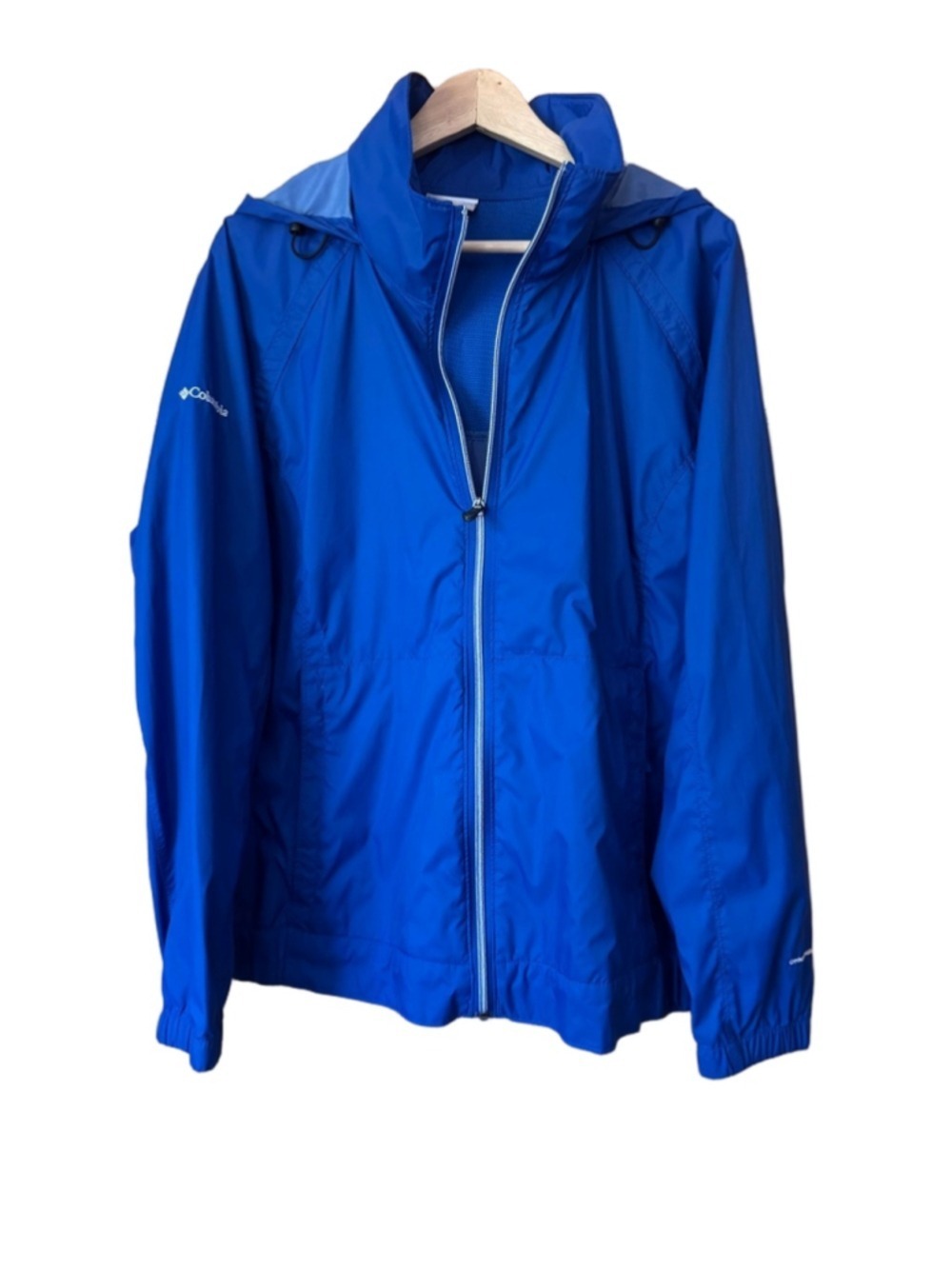 Columbia Royal Blue Hooded Windbreaker Rain Shell size 1X